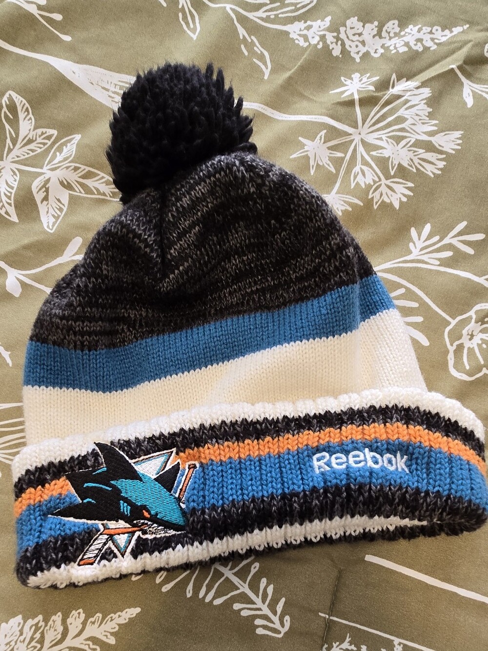 SAN JOSE SHARKS NHL Reebok  Adult Beanie One Size Fits All Xlnt.cond. Clean